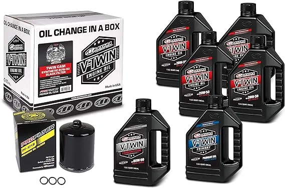 Maxima V-Twin Oil Change Kit Synthetic Filter