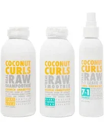 Real Raw Coconut Curls Shampoo, Conditioner, Leave In Treatment Set