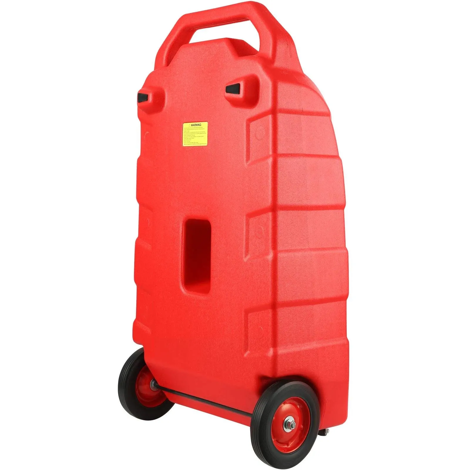 VEVOR Fuel Caddy, 32 Gallon, Portable Fuel Storage Tank On-Wheels, with Manual Transfer Pump, Gasoline Diesel Fuel Container for Cars, Lawn Mowers, ATVs, Boats, More, Red