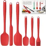 Shop Permanent Silicone Spatula Set of 6 Heat Resistant 600 Food Scraper for Baking Cooking Mixing Scraping Nonstick Cookware Kitchen Utensils (Red)