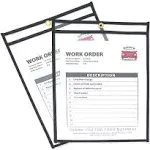 C-Line Shop Ticket Holders, Stitched, Both Sides Clear - 25/Box