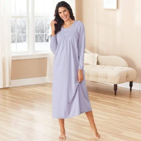 Calida Women's Soft Cotton Long Sleeve Nightgown