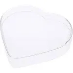 Clear Heart Shaped Plastic Container 6&#034; W X 1.375