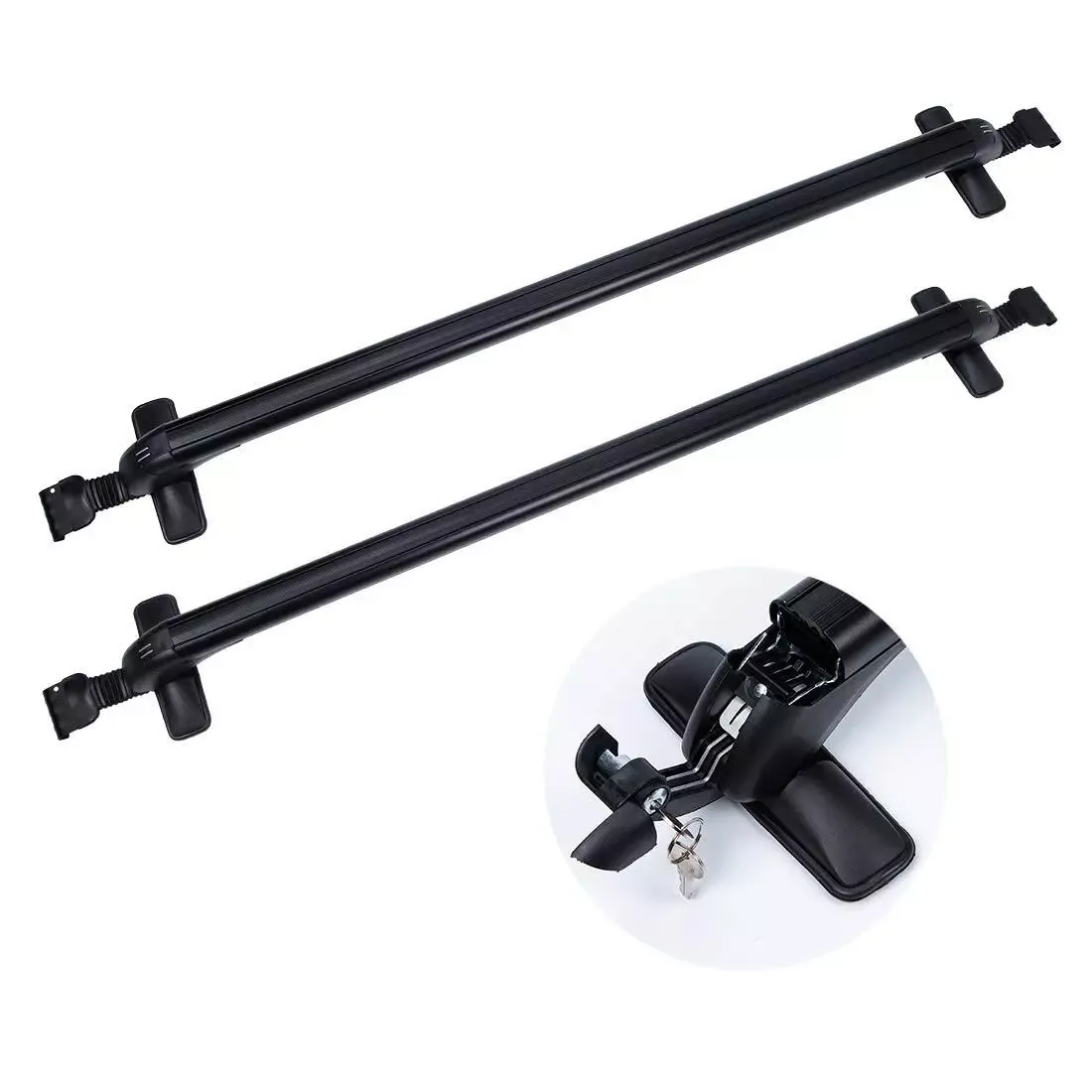 TBVECHI Roof Rack, Car Top Cross Bar Luggage Carrier Univ Adj Window Frame Black