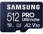 Samsung 512gb Pro Ultimate UHS-I microSDXC Card with SD Adapter