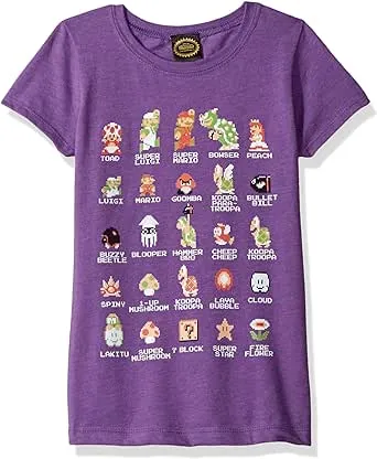 Girl's Nintendo Super Mario Bros Character Guide T-Shirt