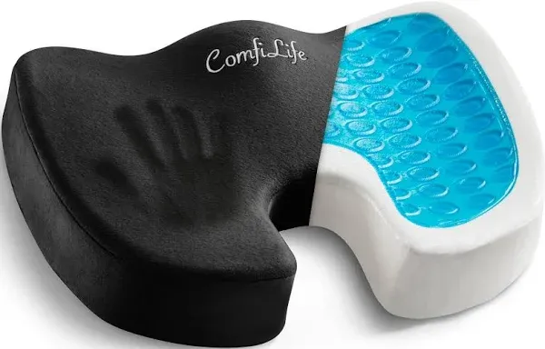 ComfiLife Gel Enhanced Seat Cushion - Non-Slip Orthopedic Gel & Memory Foam Coccyx Cushion for Tailbone Pain - Office Chair Car Seat Cushion - Sciatica & Back Pain Relief