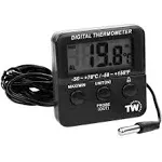 Indoor Outdoor Thermometer Digital Refrigerator Thermometer with 2 Sensor and Audible Alarm Fridge Freezer Thermometer