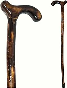 RMS Wood Cane - 36 Inch Natural Wood Walking Stick - Handcrafted Wooden Offset Canes and Walking Canes for Men or Women