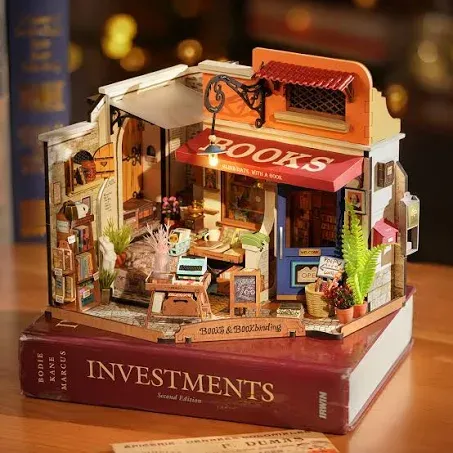 Rolife Corner Bookstore DIY Miniature House Kit