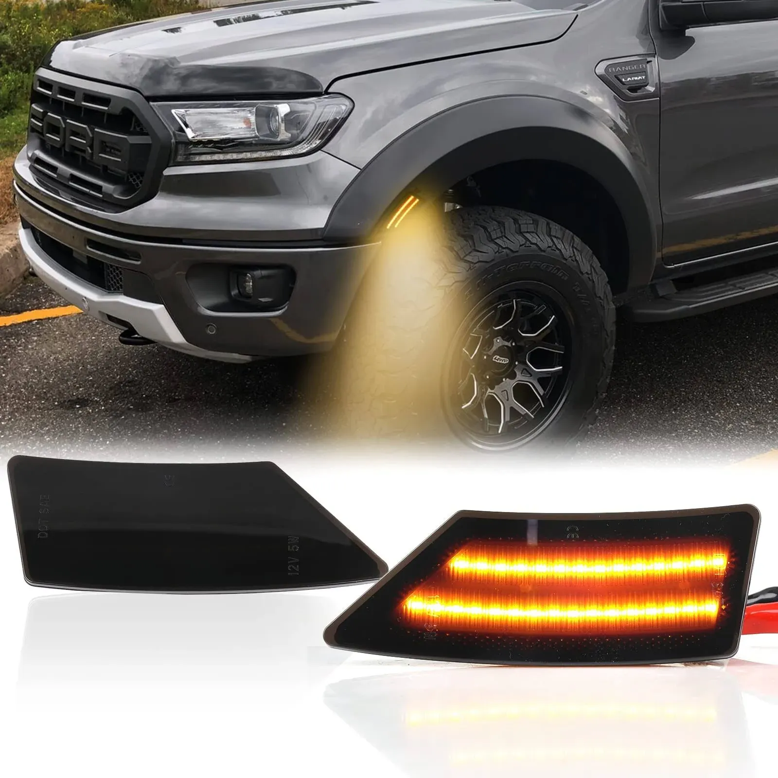 LED Side Marker Lights for Ford Ranger Lariat XL XLT 2019 2020 2021 2022 Rang...