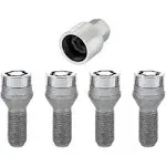 McGard Wheel Lock Bolt Set - 4pk. (Cone Seat) M14X1.25 / 17mm Hex / 27.3mm Shank Length - Chrome