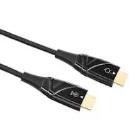 Amazon Basics HDMI Fiber Optic Cable, 18Gbps High-Speed, 4K@60Hz, 2160p, 48-Bit Color, Ethernet Ready, 30 Foot, Black