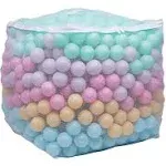 Basics BPA Free Crush-Proof Plastic Ball Pit Balls with Storage Bag T