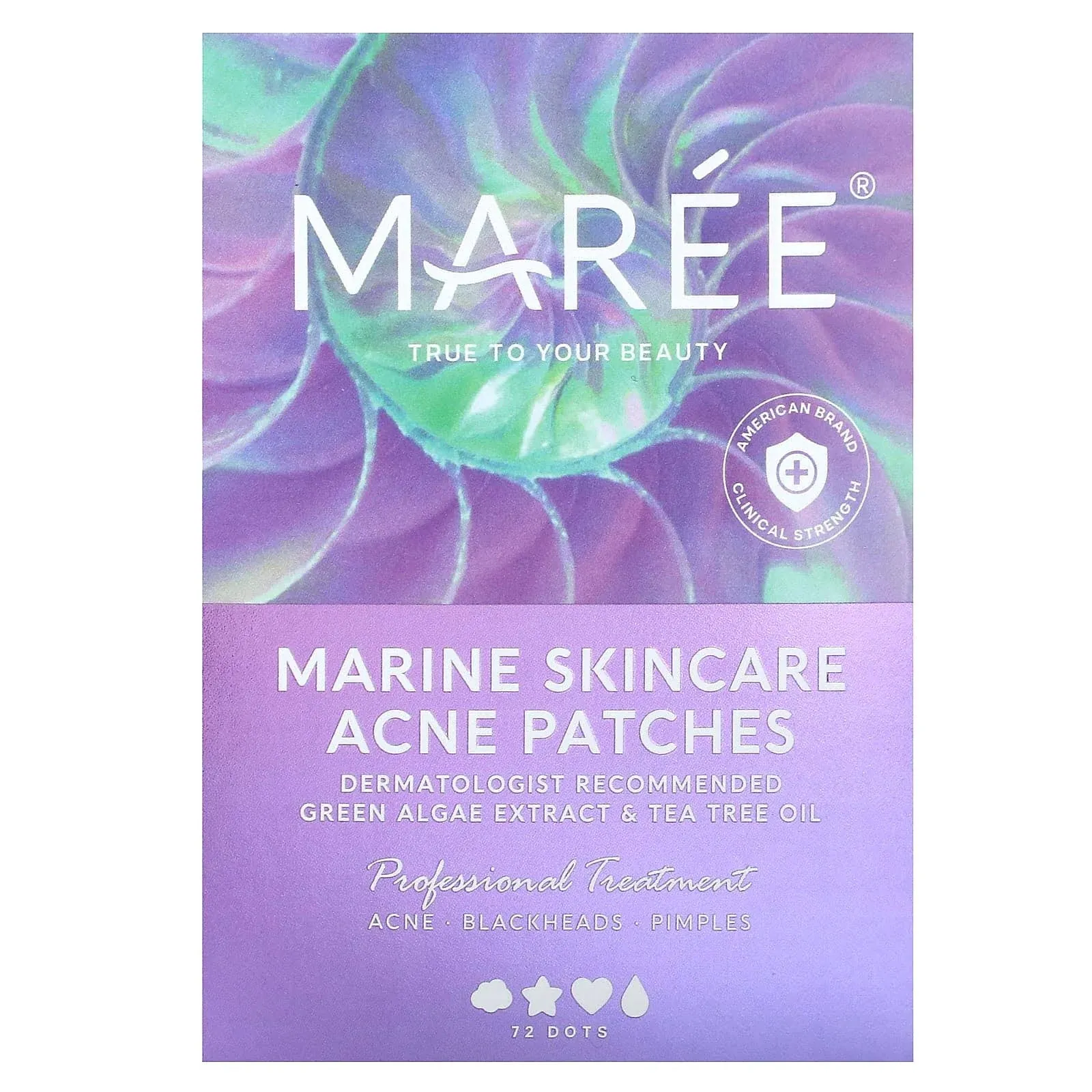 Maree Acne Patches - Anti Wrinkle Pads & Patches with Natural Green Algae Extract & Tea Tree Oil for Hydrocolloid Acne Treatment - Cover and Reduce