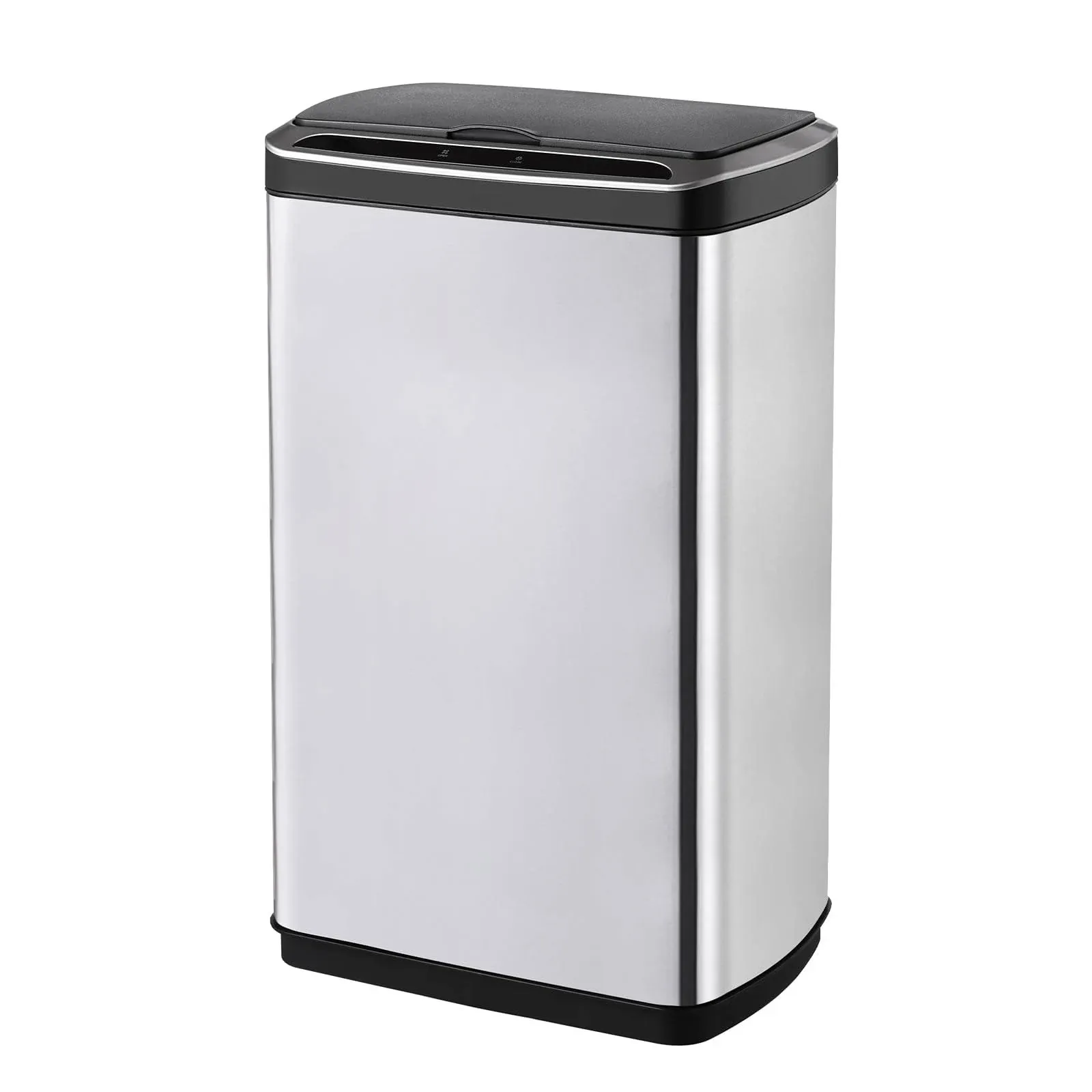 ELPHECO 50 Liter/ 13.2 Gallon Rectangular Kitchen Trash Can, Brushed Stainless Steel Finish Motion Sensor Trash Can, Automatic Trash can for Kitchen, Living Room, Office, 3 AA Batteries (Excluded)