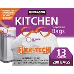 Kirkland Signature Flex-Tech 13-Gallon Scented Kitchen Trash Bags, 200-count