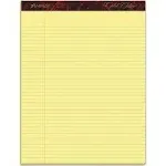 Ampad Gold Fibre Writing Pads, Narrow Rule, 8.5 x 11.75, Canary, 50 Sheets, Dozen