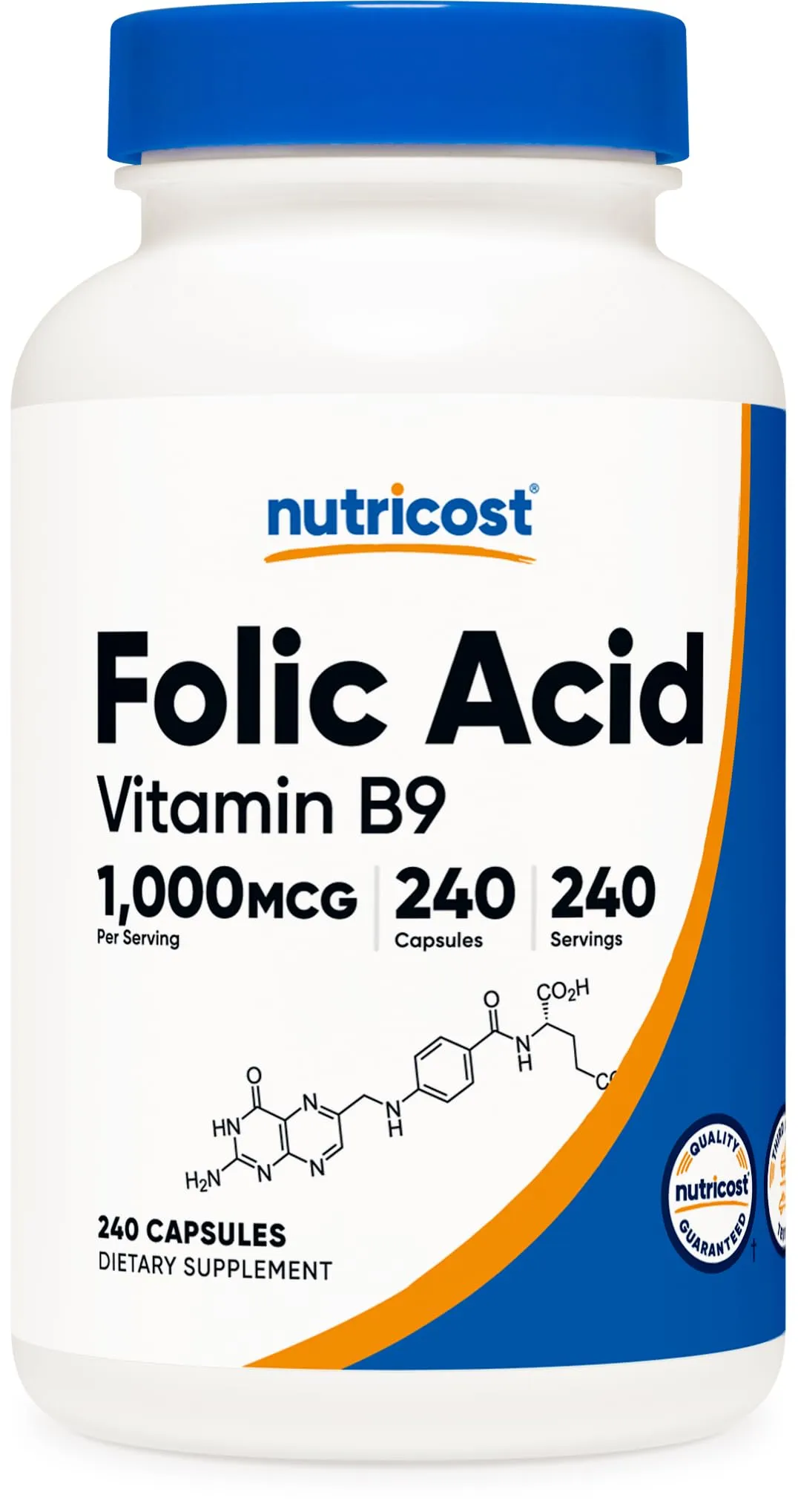 Nutricost Folic Acid 1000 mcg 240 Capsules