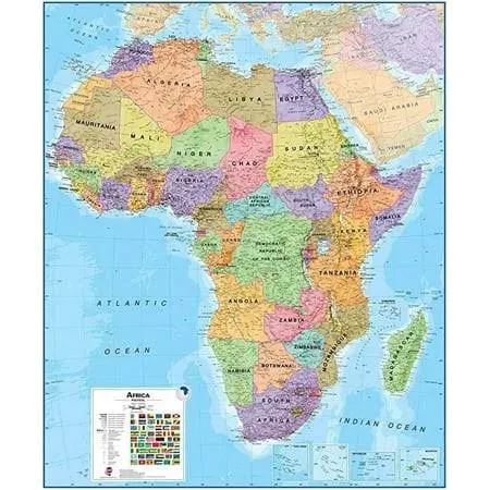 National Geographic Africa Wall Map - Classic (24 x 30.75 in) (National Geographic Reference Map)