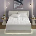 Madison Park - Cloud Soft Overfilled Plush Waterproof Mattress Pad - Queen - White