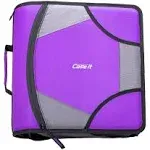 Case It King Size Mighty Zip Tab Binder, 3 Rings, 4" Capacity, 11 x 8.5, Purple