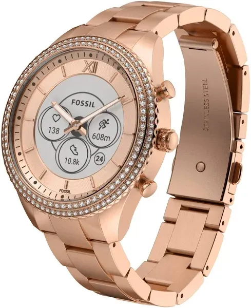 Fossil Stella Gen 6 Hybrid Smartwatch Rose Gold Stainless Women’s Watch FTW7063