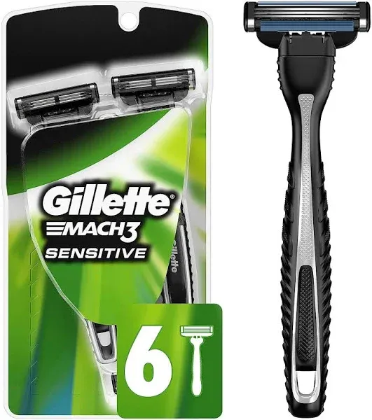 Gillette Mach3 Sensitive Disposable Razors - 3 count