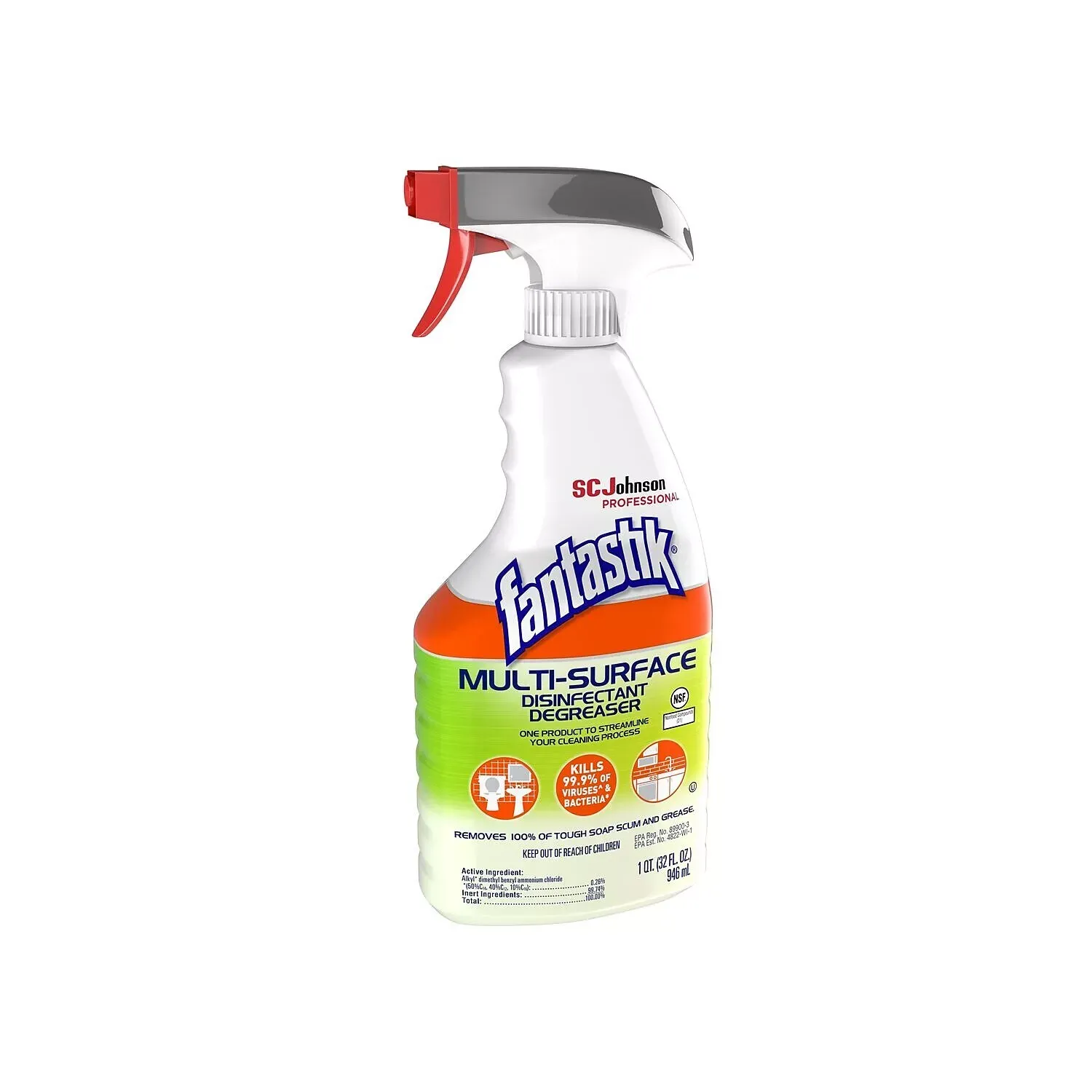 Fantastik Multi-Surface Disinfectant Degreaser, Herbal, 32 oz Spray