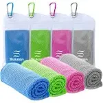 SUKEEN Cooling Athletic Towel Set 4 Pack For Yoga And Sports With Carabiner