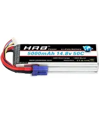 HRB 5000mah 4S Lipo Battery 14.8v 50C EC5 Plug for RC Car Buggy Truggy Crawler