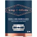 King C. Gillette Double Edge Safety Razor Blades 10 Count