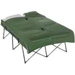 Outsunny Portable Cot Bed Compact Collapsible Camping Bed with Sleeping Bag Inflatable Air Mattress Pillows for 2 Person Fishing &amp; Hiking