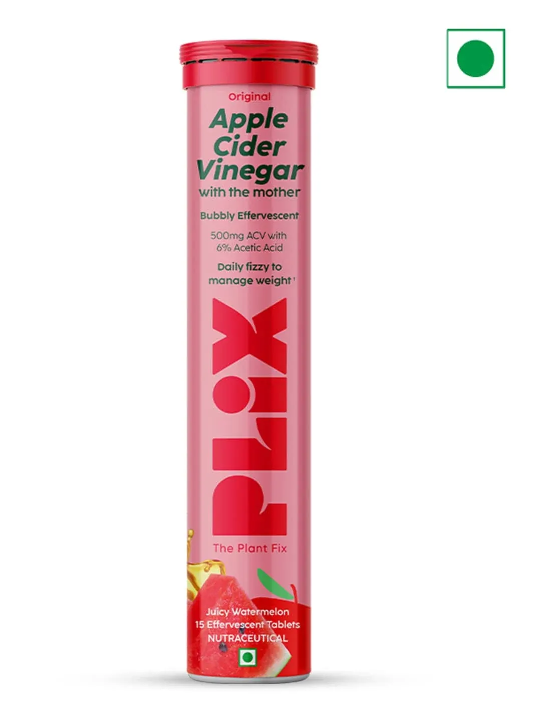 Plix The Plant Fix Apple Cider Vinegar Effervescent Tablet with Mother - Juicy ...