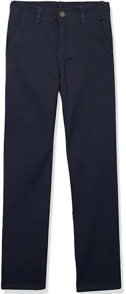 IZOD Boys&#x27; School Uniform Twill Pants, Flat Front &amp; Comfortable Waistband