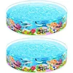 Intex SnapSet Kiddie 8 x 8 Foot Instant Swimming Pool, Deep Sea Blue (2 Pack)