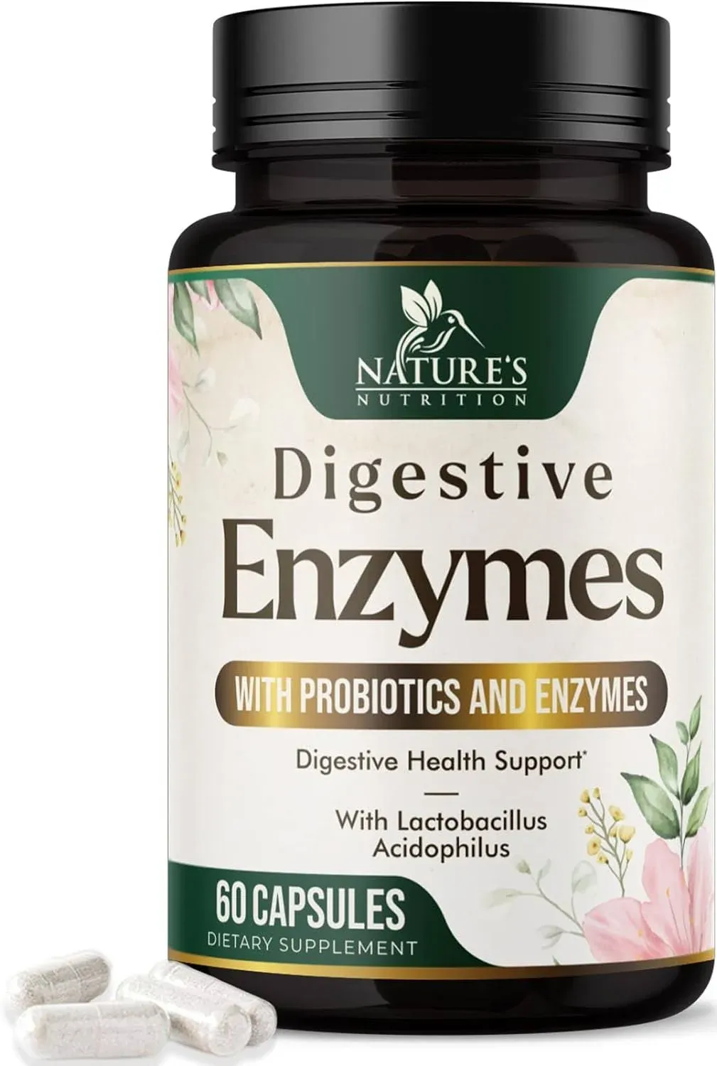 Digestive Enzymes with Probiotics and Bromelain - Extra Strength Digestive Enzyme Health Supplement for Women and Men - Supports Digestion, Gas, Bloating, and Gut Health, Non-GMO