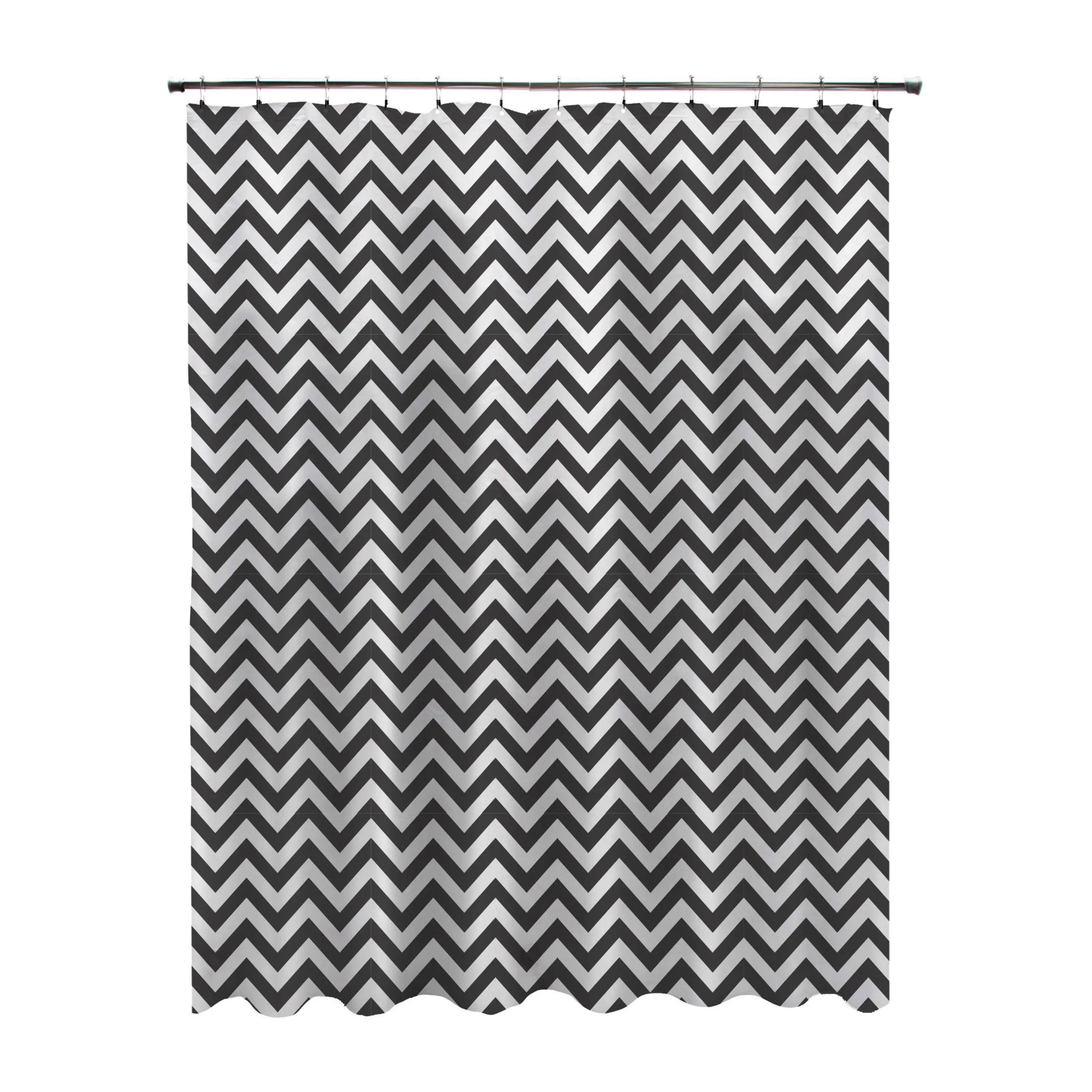 Medium Weight Decorative PEVA Shower Liner, 70" W x 72" H, Chevron