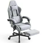 Dowinx Gaming Chair Fabric with Pocket Spring Cushion, Massage Game Chair Cloth with Headrest, Ergonomic Computer Chair