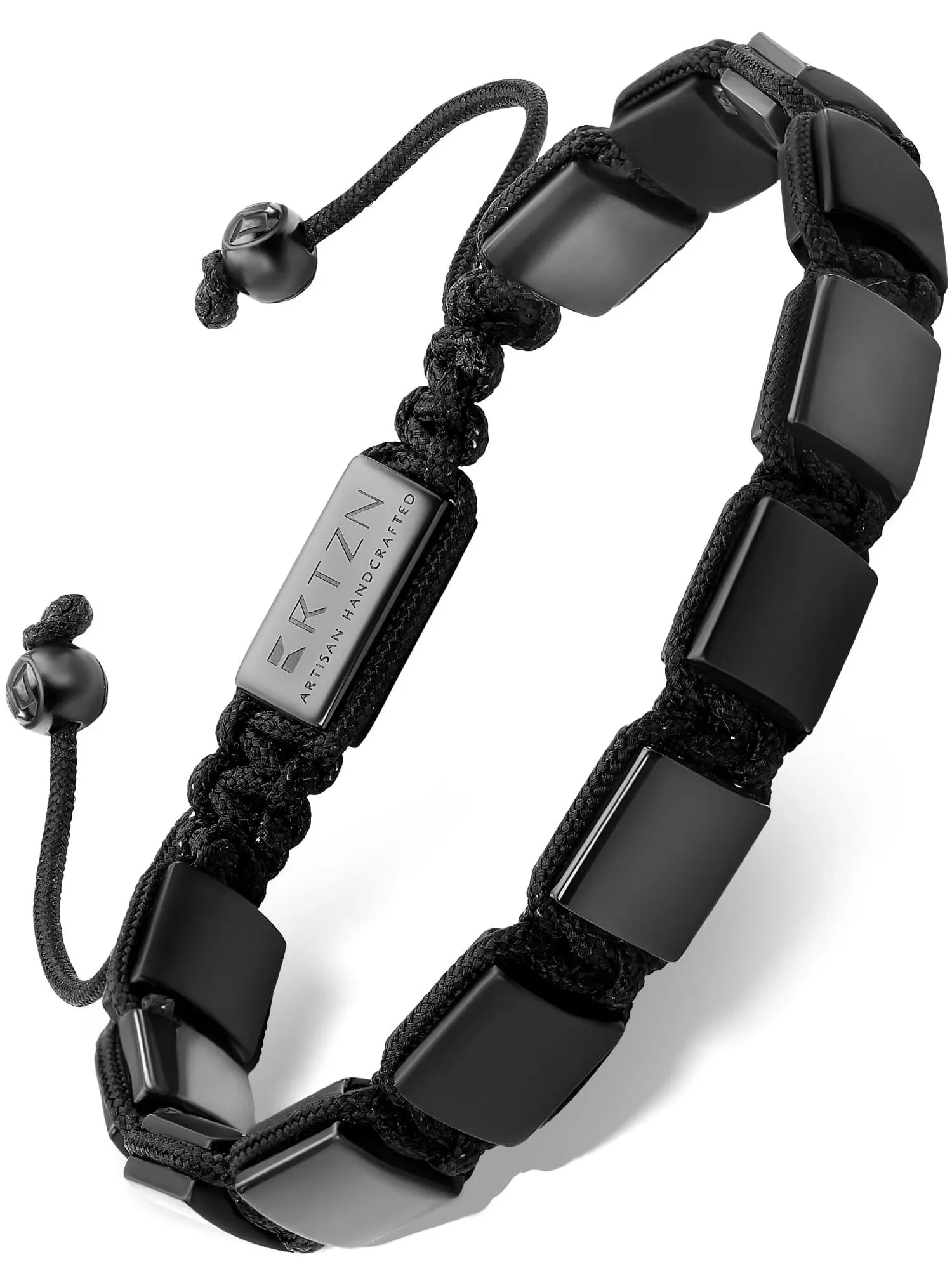 Adjustable Black Onyx Beaded Bracelet for Men