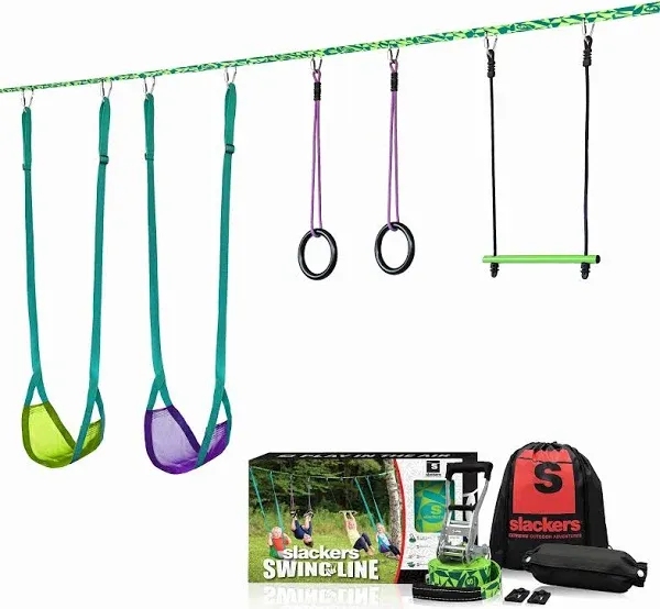 slackers Swing Line - Turn Healthy Trees Into The Perfect Backyard Swingset -...