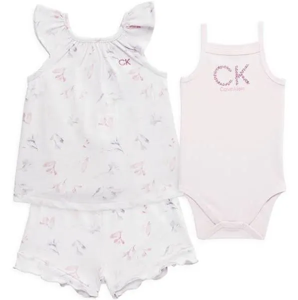 Calvin Klein Baby Girls Jeans 3-Piece Bodysuit