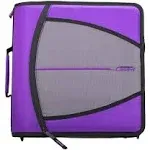 Case It Large Capacity Zipper Binder, 3 Rings, 3" Capacity, 11 x 8.5, Purple