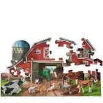 Melissa &amp; Doug Busy Barn Shaped Jumbo Jigsaw Floor Puzzle (32 Pcs, 2 X 3 Feet) -