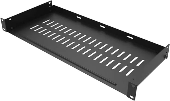 JINGCHENGMEI 1U Disassembled Vented Rack Shelf Universal Rack Tray No Lip for 19 Inches Network Cabinet or Server Rack (6 Inches Deep)