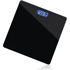 Moss & Stone Digital Body Weight Bathroom Scale Smart Scale Step-on Technology with Easy Read LCD, Up to 400 Pounds Perfect Digital Home Scale,10 Inch Black Highly Accurate Scale for Body Weight