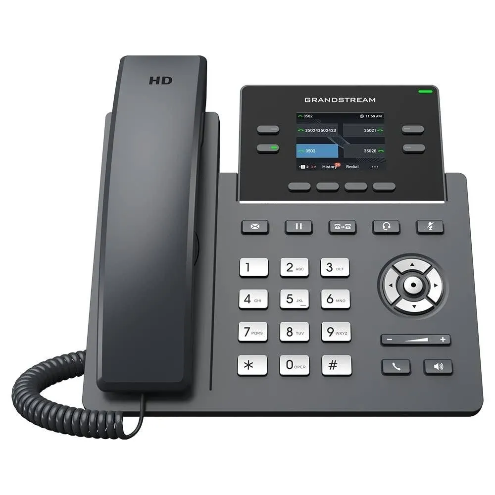 GRP2612W VoIP SIP WiFi telephone, 2 x Fast Ethernet,  4 x line keys, AC (included) + PoE, 2.4 inch colour TFT LCD, HD audio. (GRP2612W)