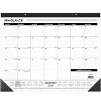 2024-2025 AT-A-GLANCE 21.75" x 17" Academic Monthly Desk Pad Calendar, White/Black (SK2416-00-25)