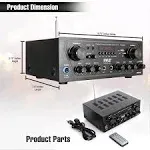 Pyle Bluetooth Audio 250 Watt 2 Channel Amplifier Stereo Receiver (For Parts)