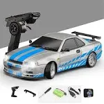 LDR/C LDRC 1899/A99 RTR 1/18 2.4G RWD RC Car Drift GTR R34 Optional Gyro LED Light On-Road Full Proportional Alloy Body Shell Racing Vehicles Models T